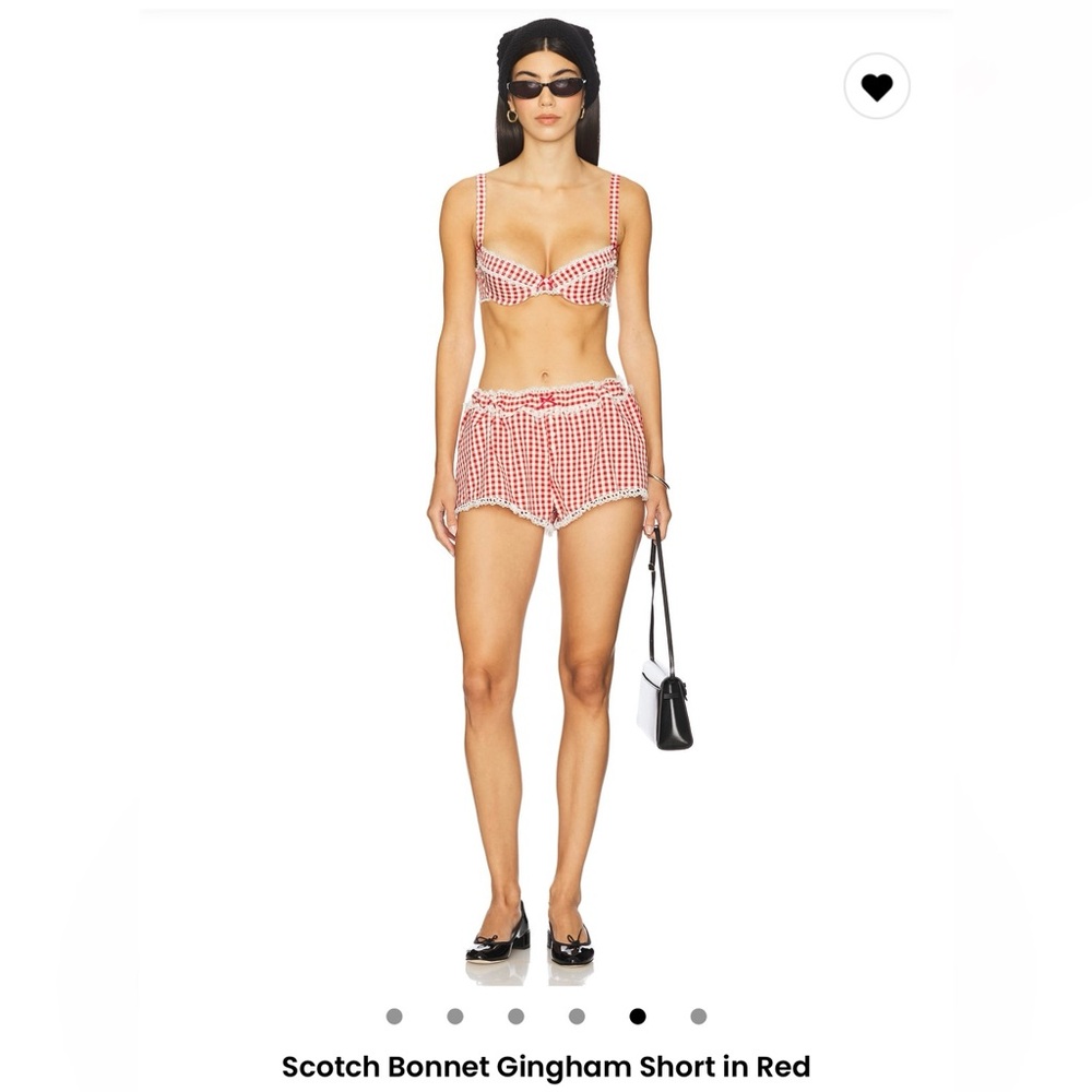 For Love And Lemons Scotch Bonnet Gingham Shorts